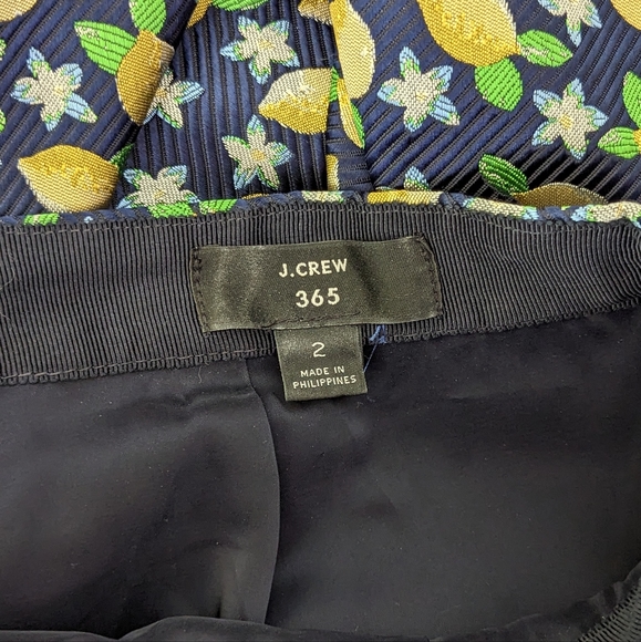 J crew lemon print trumpet skirt blue yellow fitted size XS 0 - Picture 7 of 7